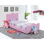 Little Princess Faux Leather Single Bed - Pink